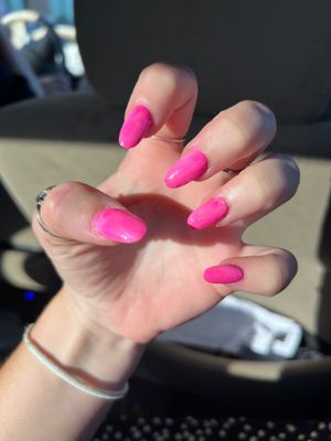 pink almond nails, 40$