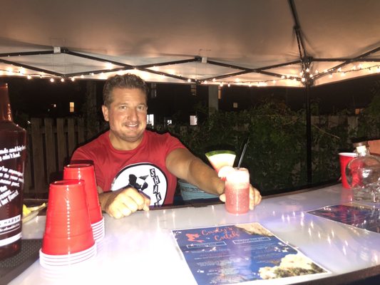 Shakn bartender serving a watermelon margarita!!