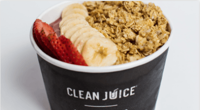 The Nutty Bowl - Acai Blended with Banana, Strawberries, Almond Butter, Cacao, Camu Camu, Maple Syrup & Almond Milk