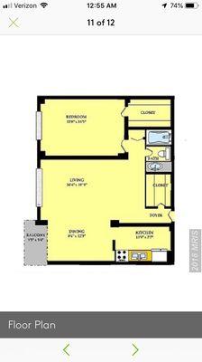 850 sq foot one bedroom