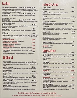 Up to date menu 2022