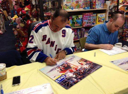 New York Rangers 1994 Stanley Cup Champion Stephane Matteau at the Live Autograph Signing at Our Store