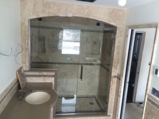 New custom shower enclosure in remodeled bath