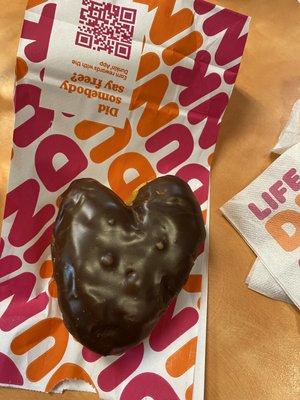 Boston Creme donut. looks heart shaped!