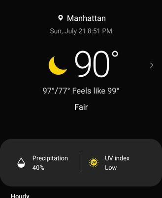 Sunday July 21st 2019 ~ feels like 99°