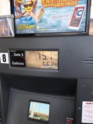 10 minutes to fill 5.6 gallons at this gas station. Damn.