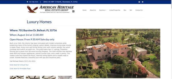 Belleair Mansion For Sale By AUCTION