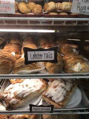 Lobster tails and apple strudel.  The lobster tails are not good here unfortunately.