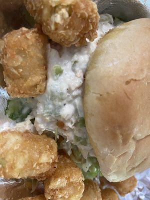 Tater tots...chicken salad