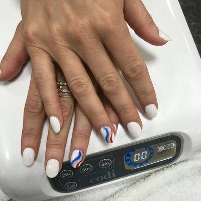 Powder gel manicure