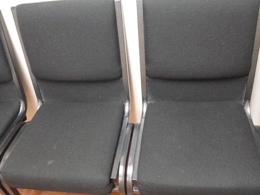 Sorry, but these chairs all need to be cleaned.  Hair and stains all over them. Gross