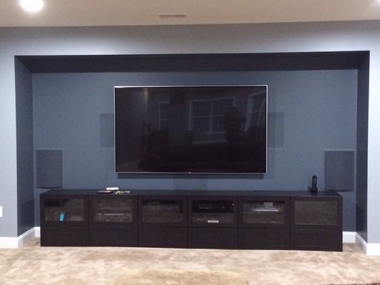 84" LG with Definitive in-wall speakers and subwoofers