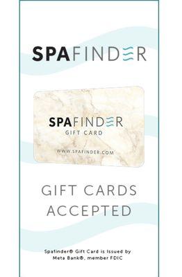 Spafinder Gift cards accepted.