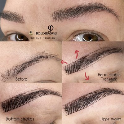 Bold Brows microblading step by step