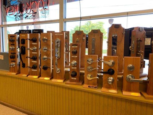 We have a great selection of lock hardware. Pick the style and color that best fits your home or business!