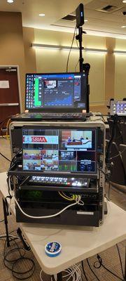 Livestream setup for local government agency meeting.