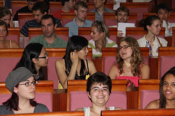 Students were at the Great Wall, Beijing, China