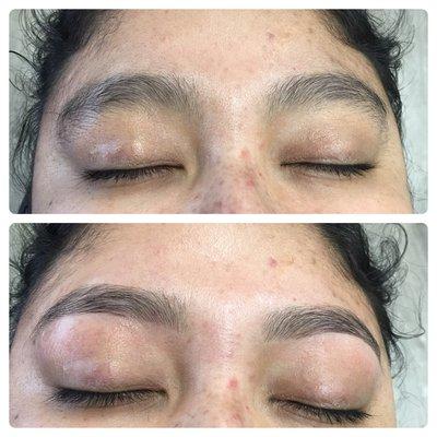 Before n after eyebrow threading