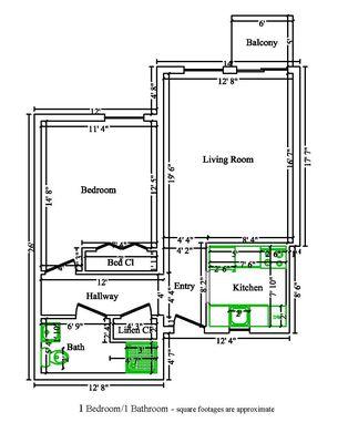 Introducing The Landing:  Our 1 Bedroom/1  Bathroom Floor Plan