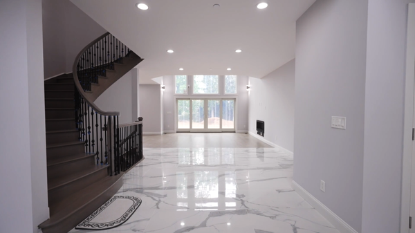 Contemporary, sleek interiors for a new home in White Plains, NY