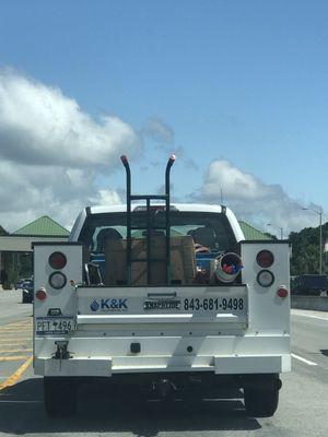 Picture of the truck that followed me for miles and tried to run me off the road into the concrete median.