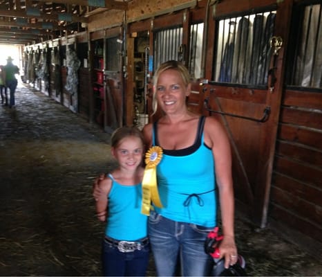 Mom and daughter at the barn on a show day!