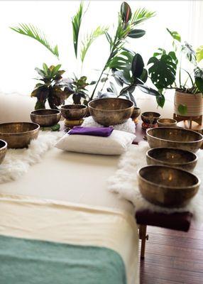 Our Specialized Atma Buti Vibrational Table Ready for Private One-on-one Sound Healing