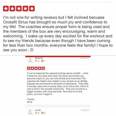 A couple more reviews from current Sirius athletes.